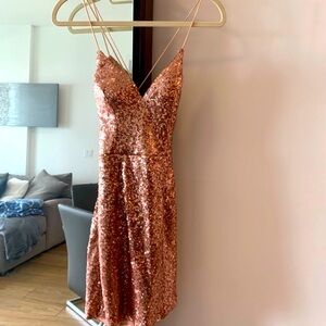 New With Tags Hello Molly FASHION CAPITAL DRESS BRONZE/ROSE GOLD